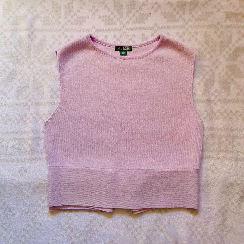 Wild Fable Lilac Sleeveless Tie-Up Croptop